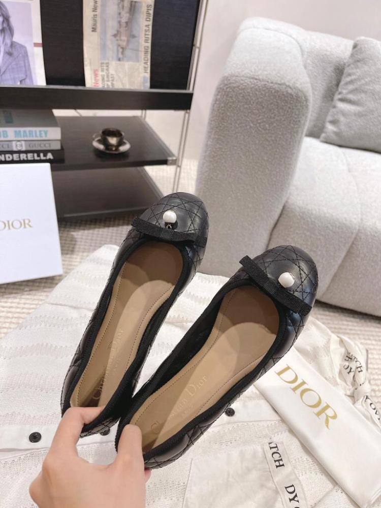 Dior Cannage Pearl Ballet Flats