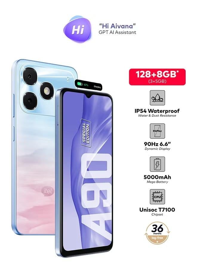 ايتل A90, ذاكره 128 جيجا ورام 8