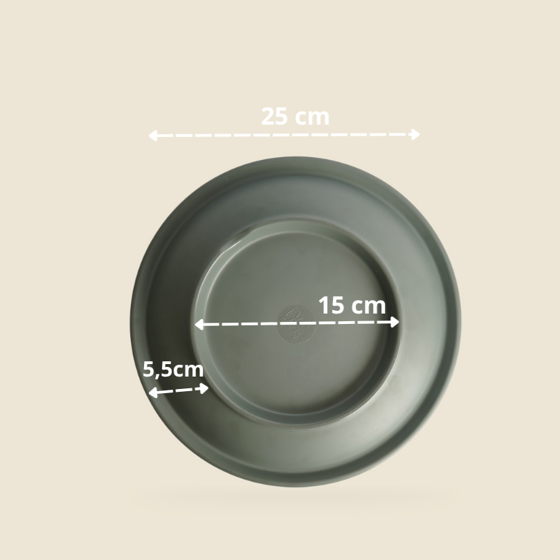 ROUND PLATE GRAY 26,6x5,7 cm OPEN BUFFET MELAMINE | طبق دائري رمادي 26.6 × 5.7 سم، بوفيه مفتوح، مصنوع من الميلامين