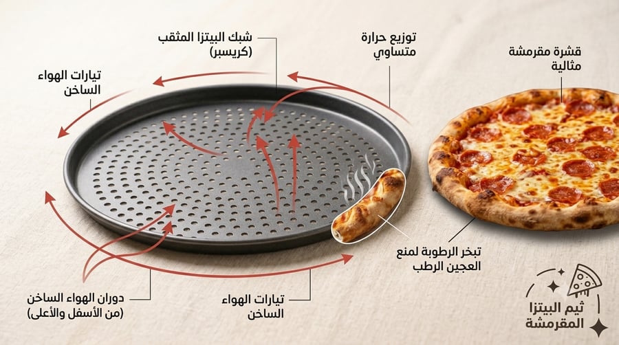 مقلاة بيتزا قصيرة الفتحة 34 سم
