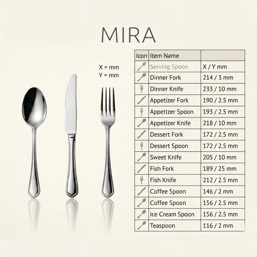 شوكة طعام ميرا ٢١٤ مم MIRA