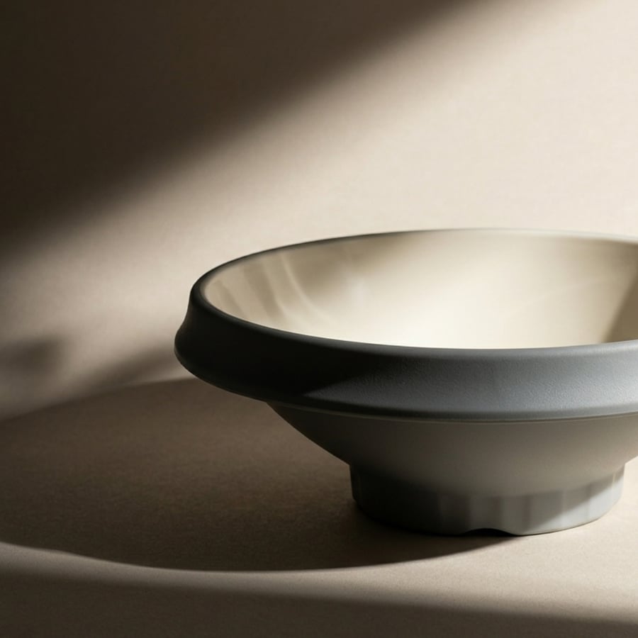 ROUND BOWL GRAY 21,3x7 cm OPEN BUFFET MELAMINE | وعاء دائري رمادي اللون، 21.3 × 7 سم، بوفيه مفتوح، مصنوع من الميلامين