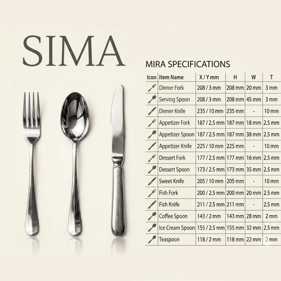 شوكة طاولة سيما 208 مم SIMA