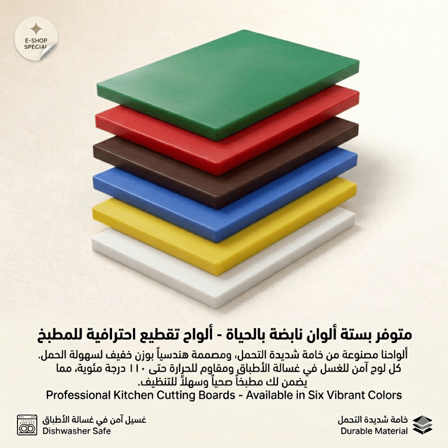 لوح تقطيع من البولي إيثيلين 40 × 60 × 2 سم، أحمر