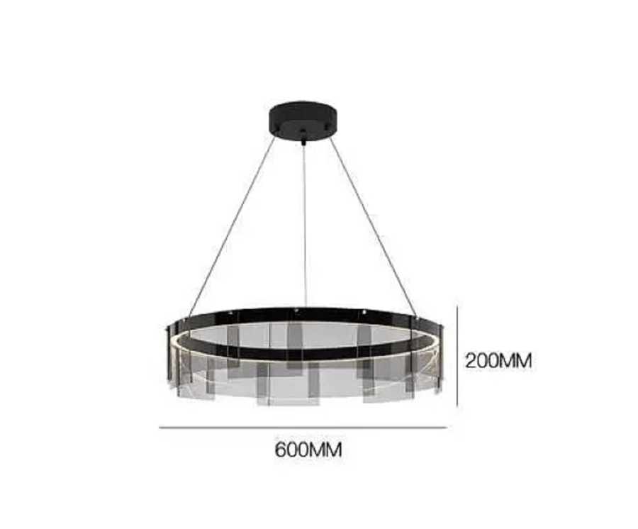 Modern black chandelier with 3 lights, 36 watts, diameter 600 mm