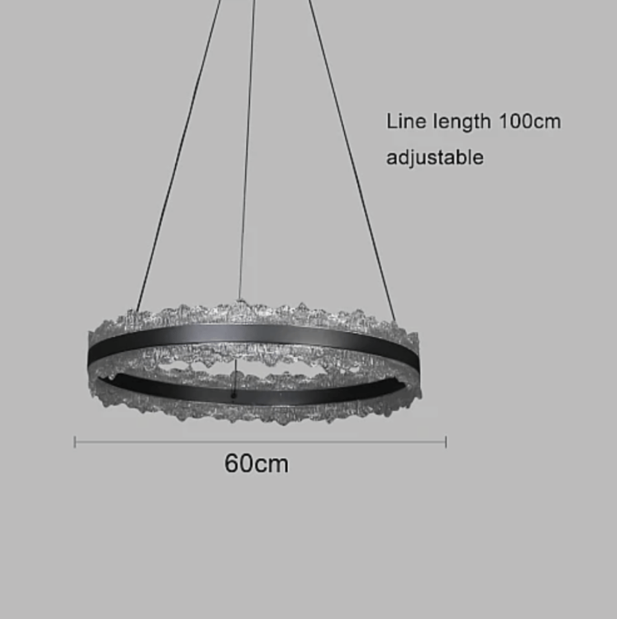 Modern black chandelier, lighting color, 3 lights, 600 + 85 watts