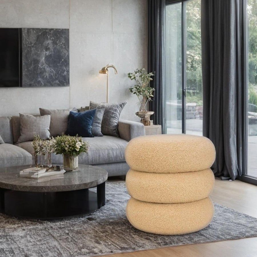 A puff chair with a Moroccan style