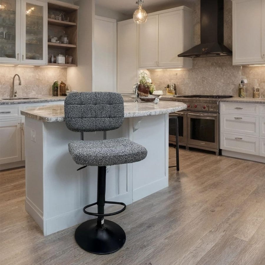 White fabric counter chair