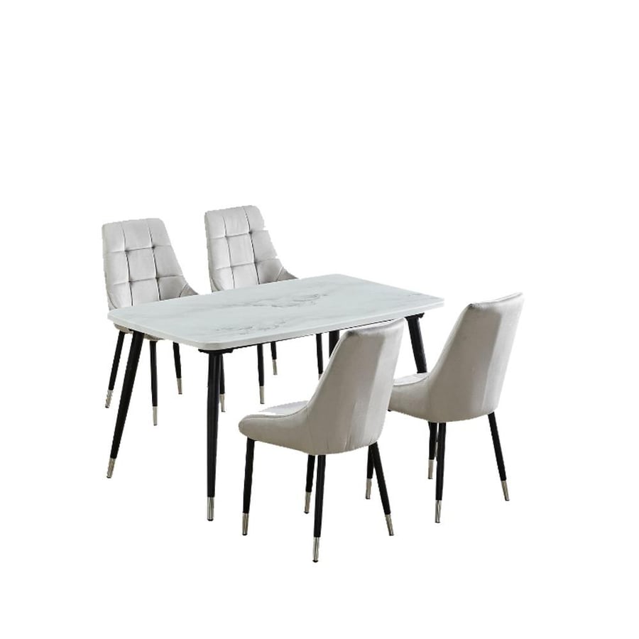 Marble dining table 4 chairs size 140*80 cm