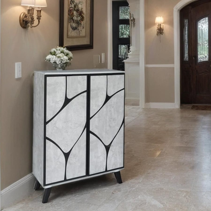 Wooden multi-purpose shoe cabinet, 2 doors, size 80*40*110 cm