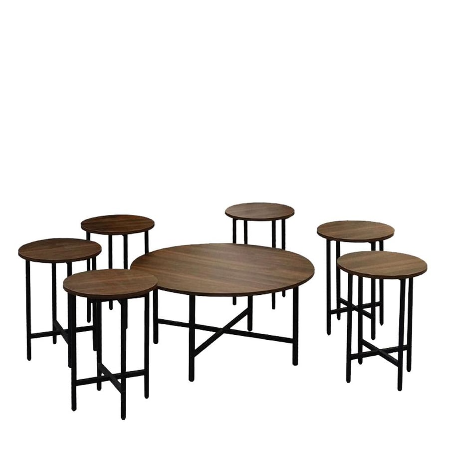 Set of 7 wooden tea tables