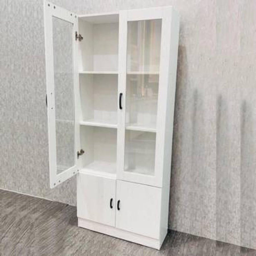 White wooden office cabinet