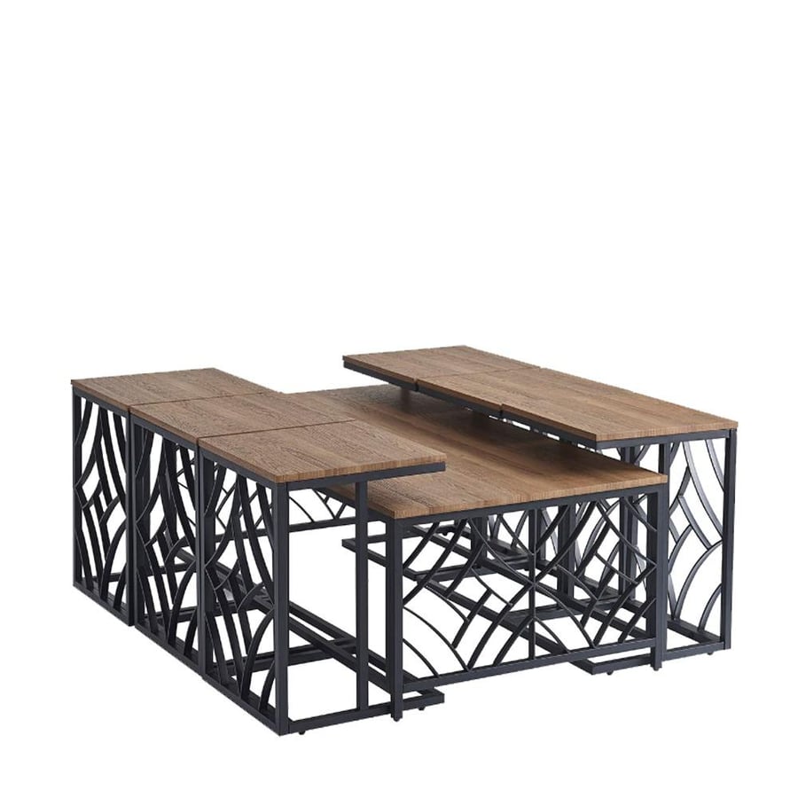Set of 7 wooden tea tables