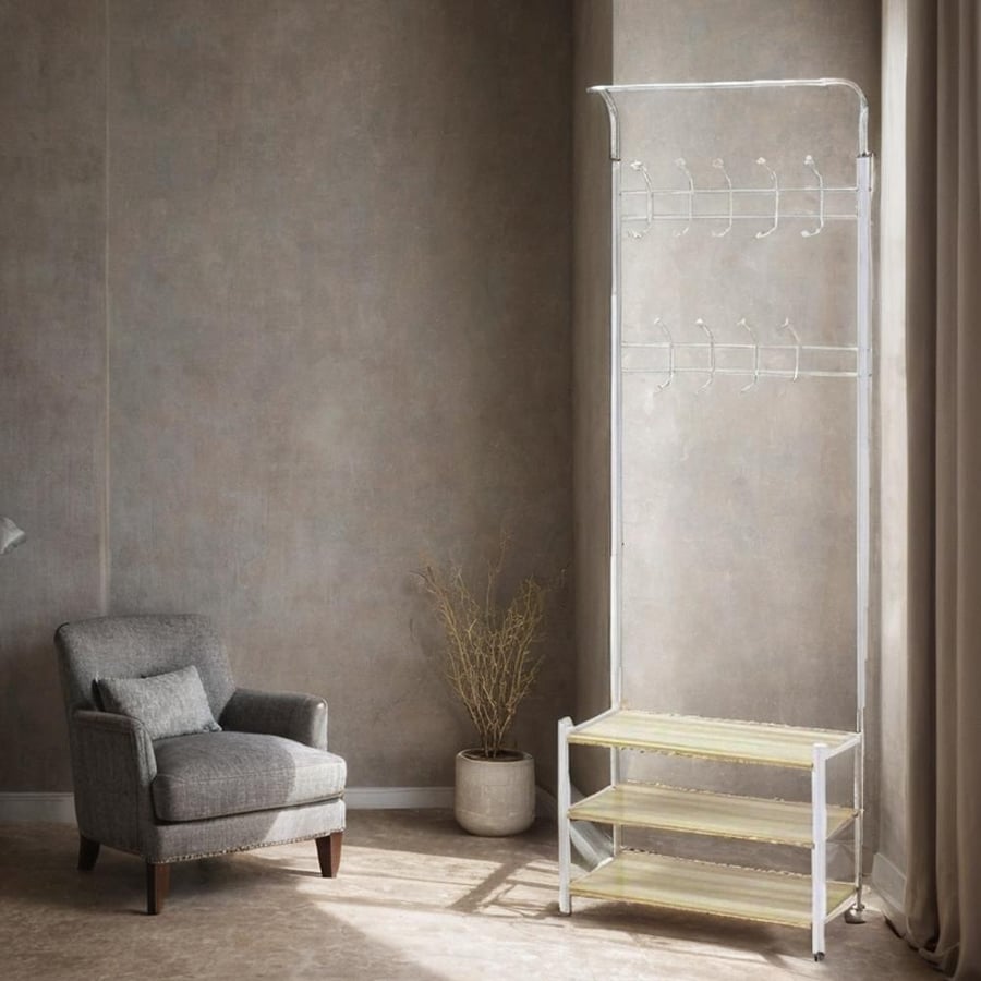 Clothing display stand with storage shelves size 190*65 cm