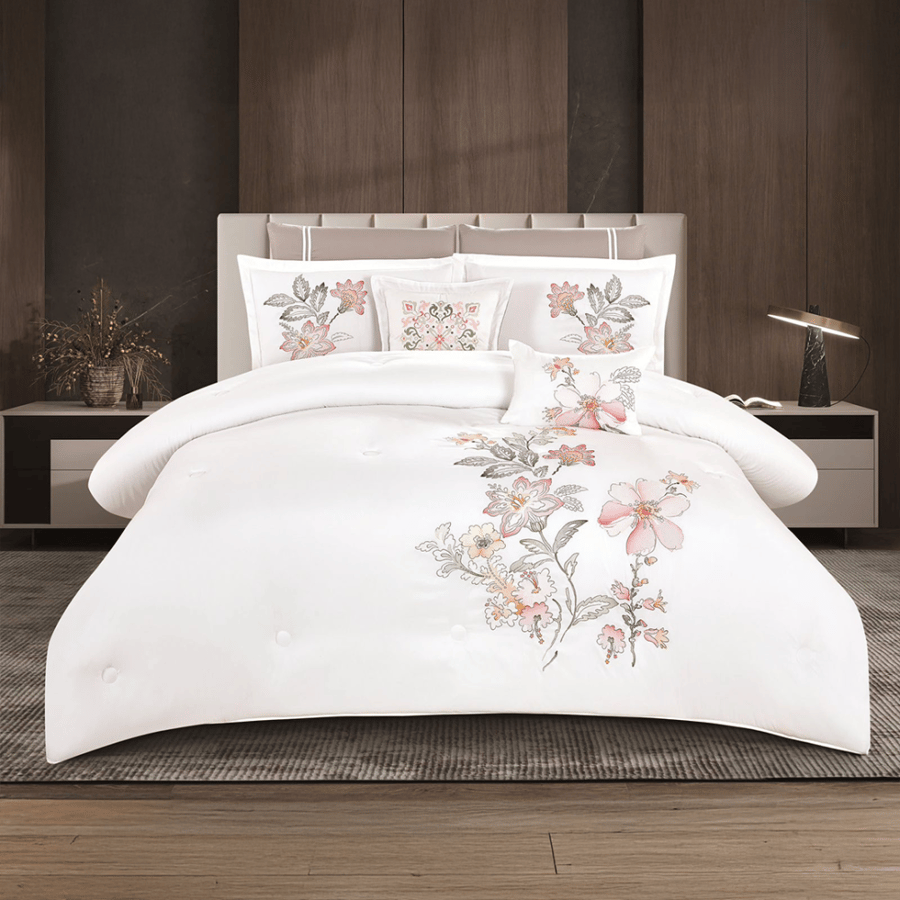 Nathalia summer bedspread for two, embroidered, soft, 8 pieces