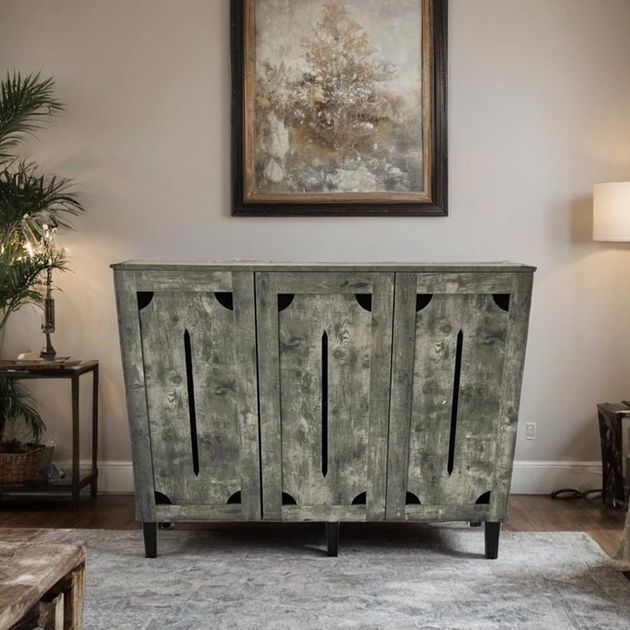 Multifunctional wooden shoe cabinet with 3 doors