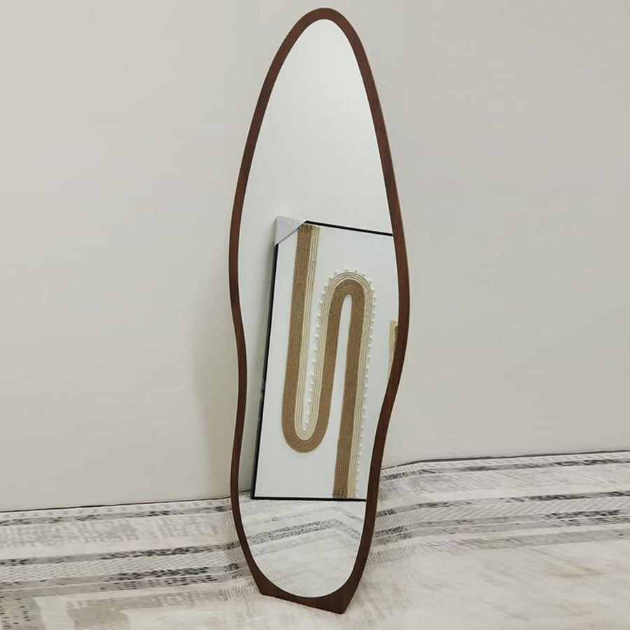 Light brown wooden stand mirror 60*170 cm