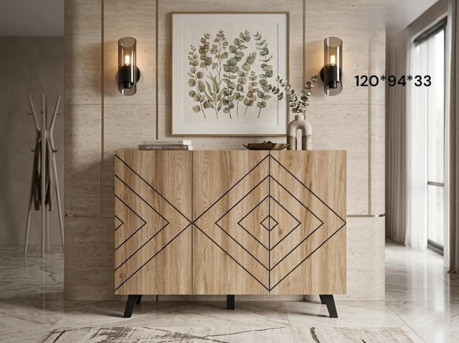 دولاب احذيه لون بيج 3 باب مقاس 120 سم بتصميم مودرن
