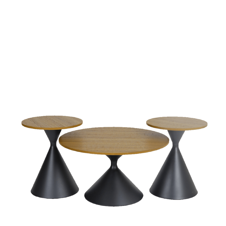 Set of 3 wooden tea tables
