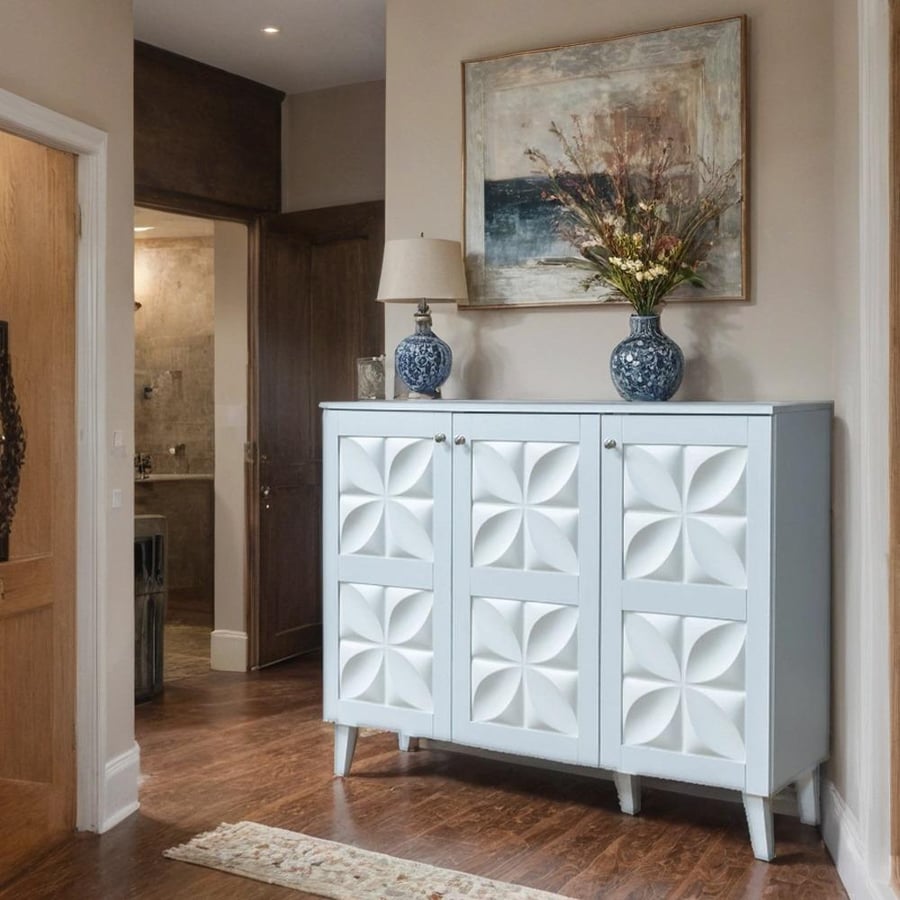Malaysian shoe cabinet versatile wood 3 door