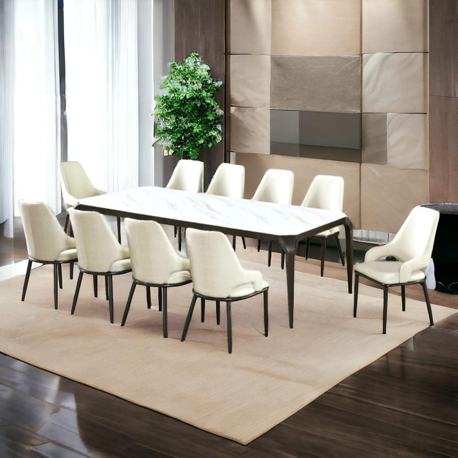 Marble dining table 10 chairs