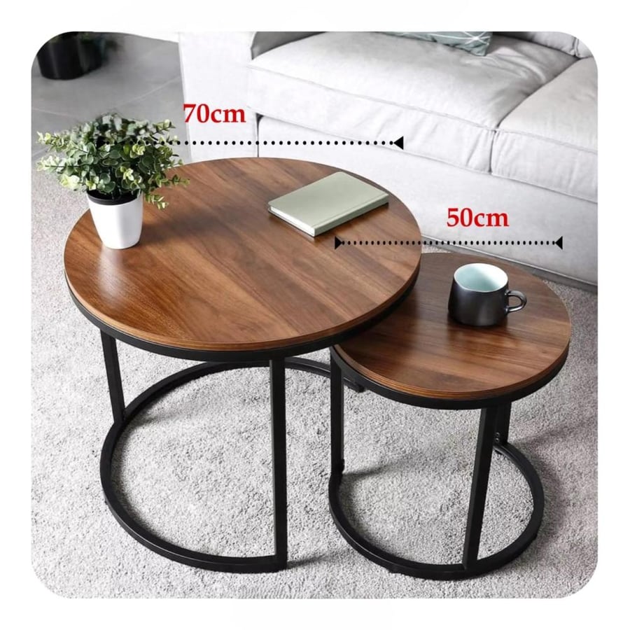 Wooden tea table set 2 pieces