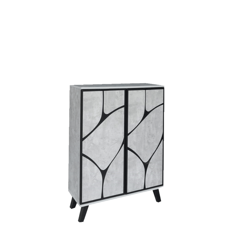 Wooden multi-purpose shoe cabinet, 2 doors, size 80*40*110 cm