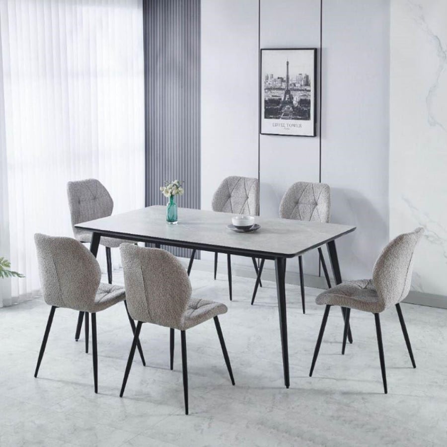 Wood dining table 6 chairs