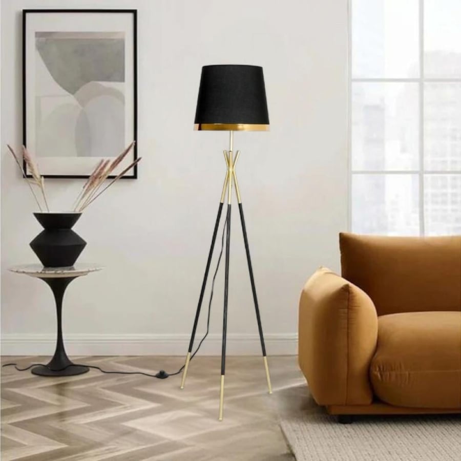 Participate the product via: metal ground lamp - black - gold