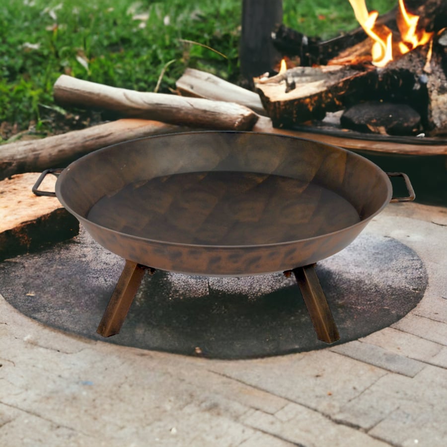 Dark brown metal fire stove