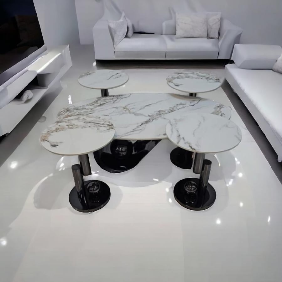 Ceramic serving table set 5 pieces - black