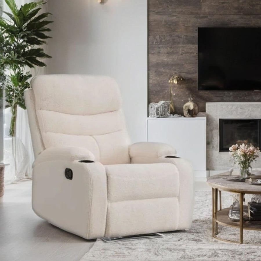 كرسي استرخاء بوكليه ثابت ابيض