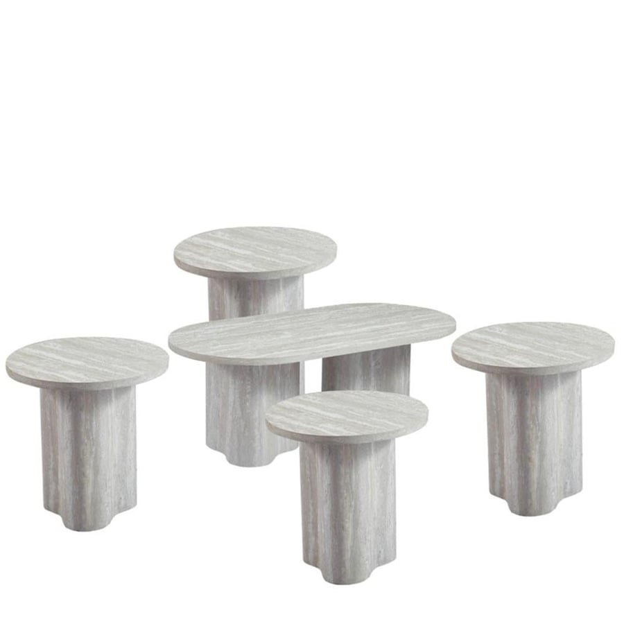 طقم طاولات شاي خشب 5 قطع Gray