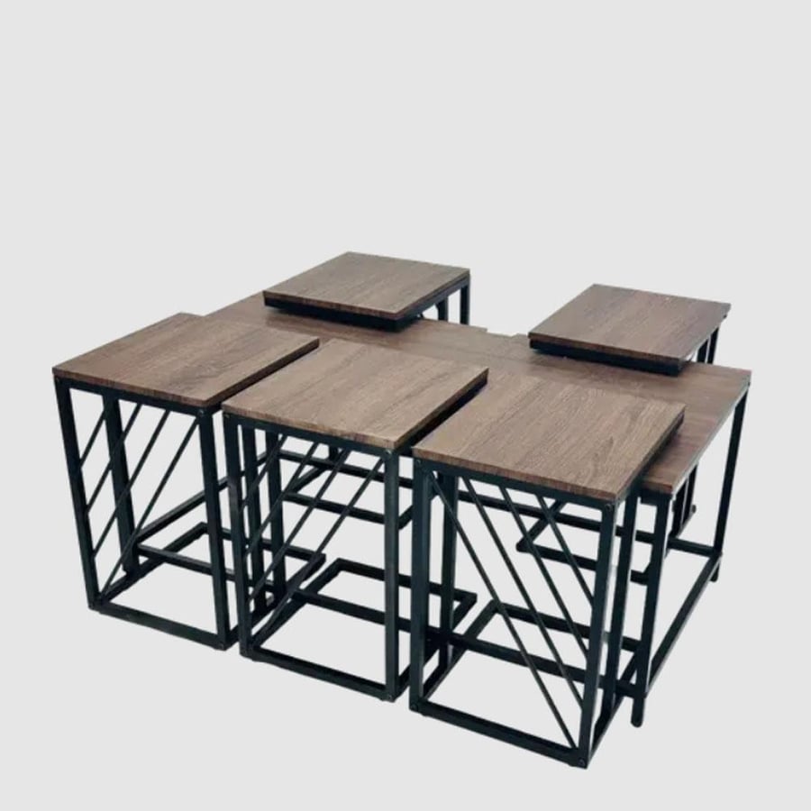 Set of 7 wooden tea tables