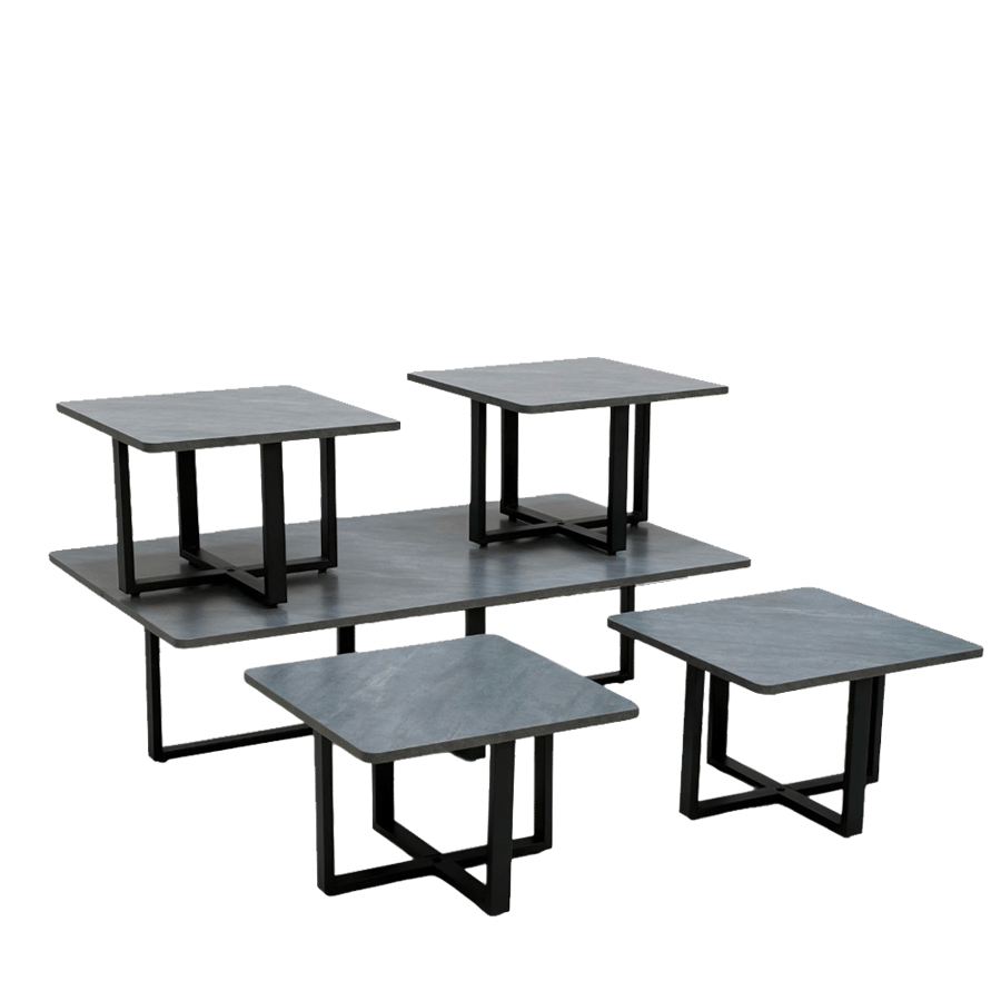 Floor wooden tea table set 5 pieces