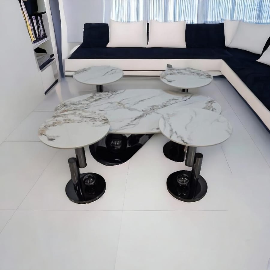 Ceramic serving table set 5 pieces - black