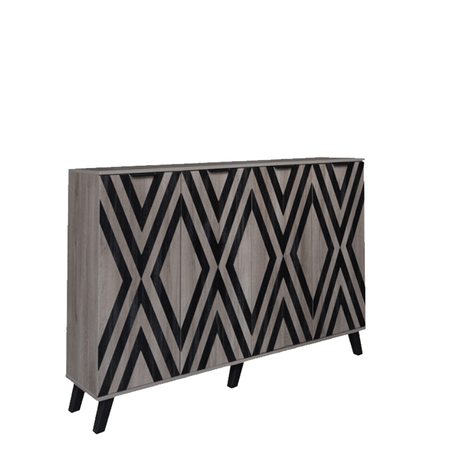 Buffet cabinet (coffee corner) wood 4-door size 110*35*160 cm