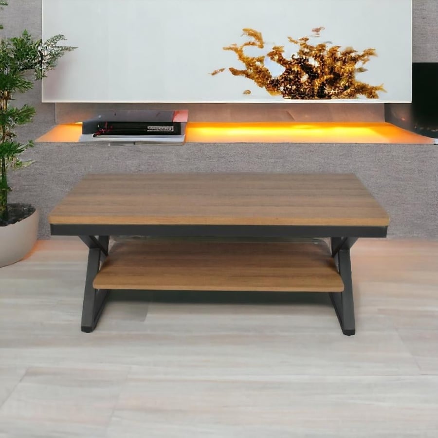 Single serving table, brown wood, 110-60-45 cm
