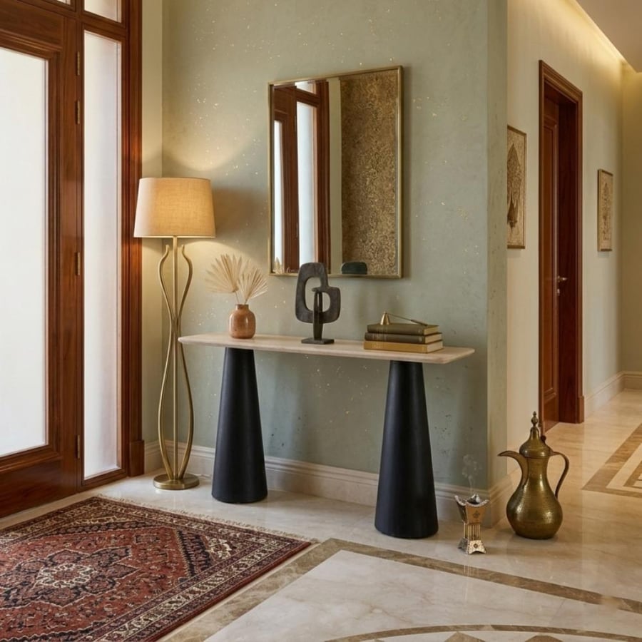 مدخل استقبال خشب 140*80*40 سم اسود