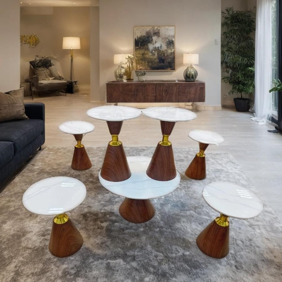 Set of 7 ceramic tea tables
