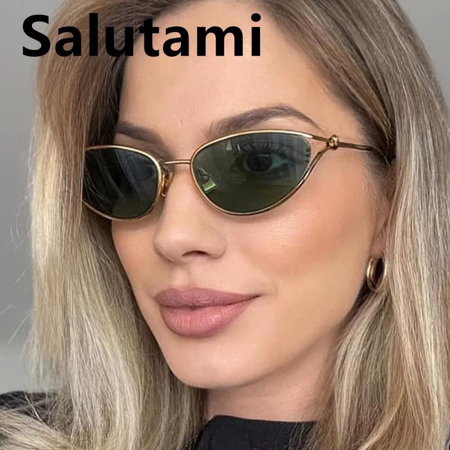 نظارات شمسية عتيقة الطراز بإطار من سبيكة معدنية على شكل عقدة للنساء،