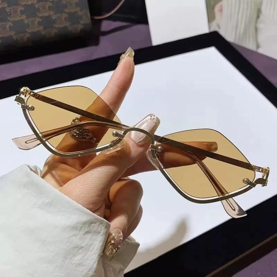 نظارات الشمسية النساء نصف إطار معدني