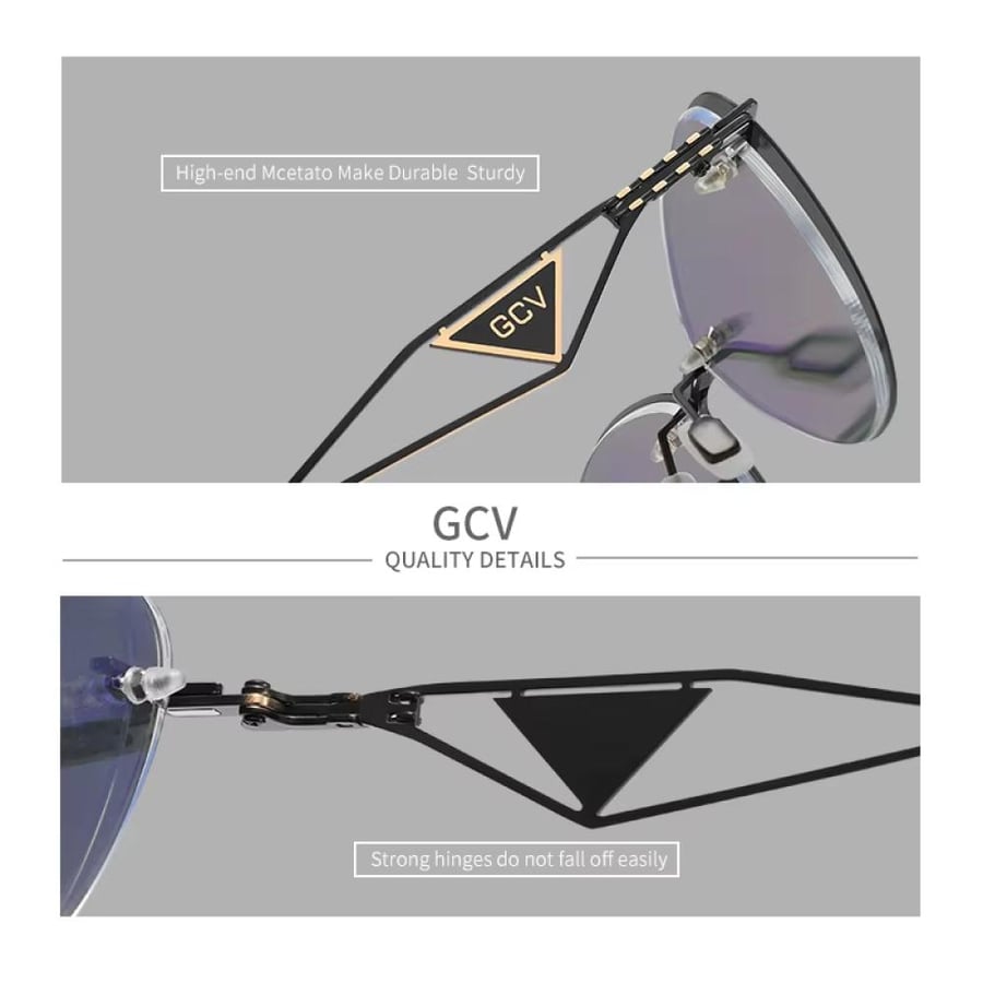 GCV العلامة التجارية الجديدة للنساء 2 في 1 نظارات شمسية مستقطبة مضادة للضوء الأزرق إطار فراشة متعدد الوظائف قابلية التطبيق الطبي