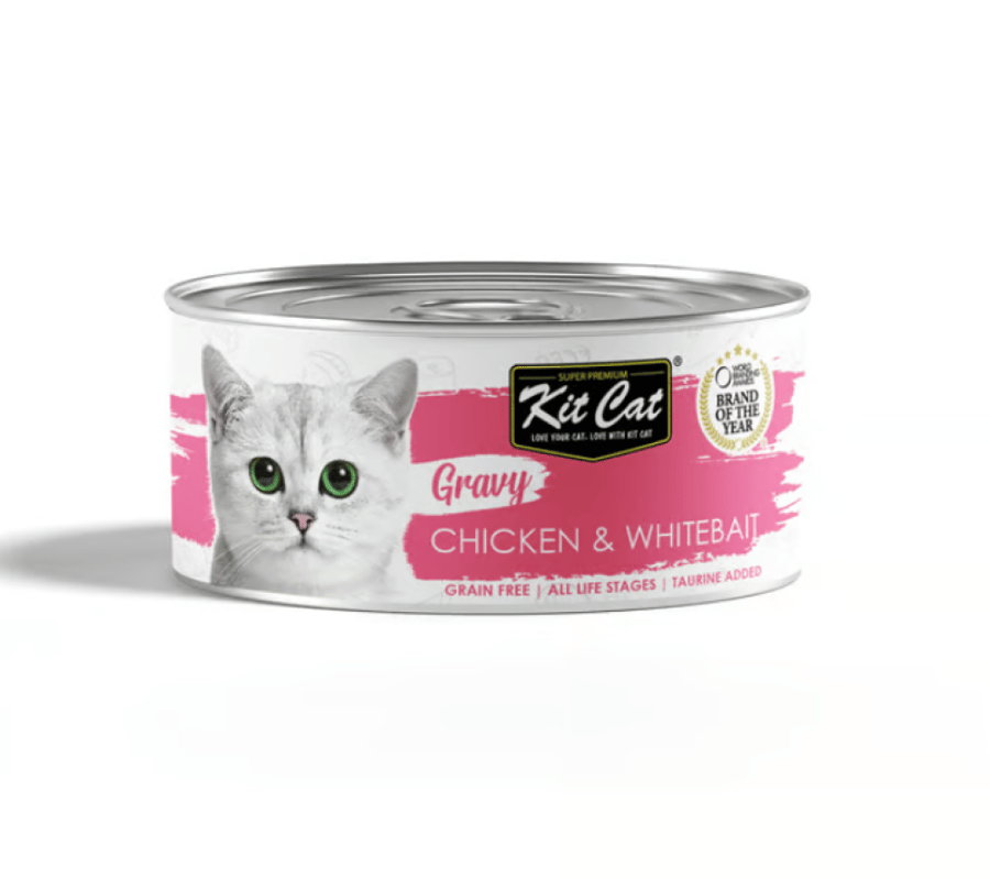Kit Kat - 24 cans of chicken with small fish in broth (70 grams)