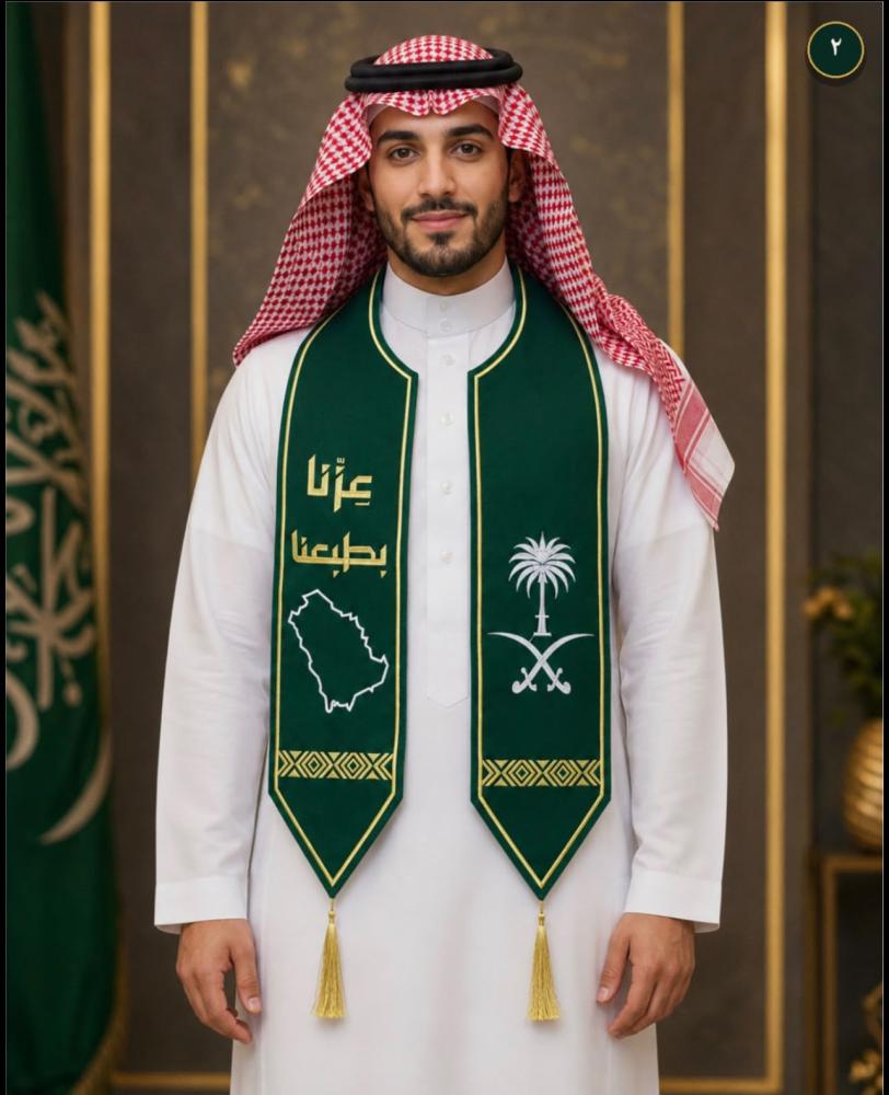 وشاح اليوم الوطني عزنا بطبعنا