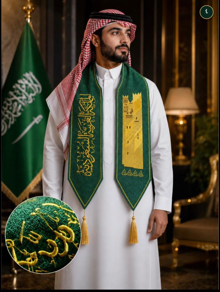 وشاح اليوم الوطني السعودي الأخضر