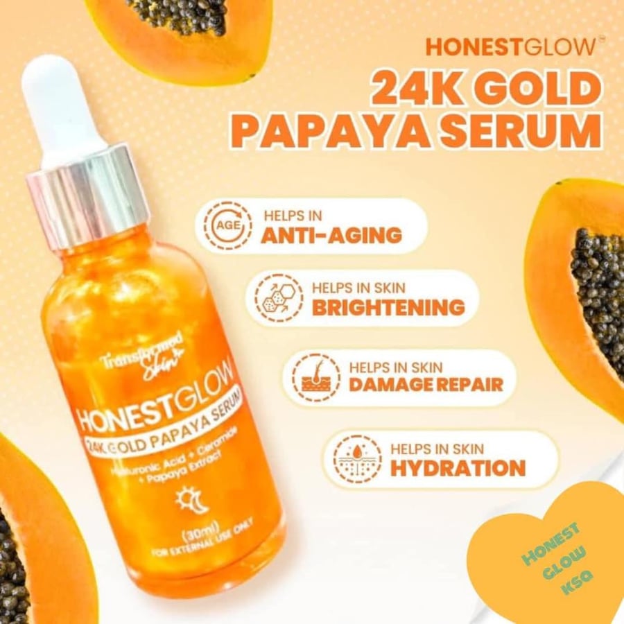 honest glow 24k papaya serum