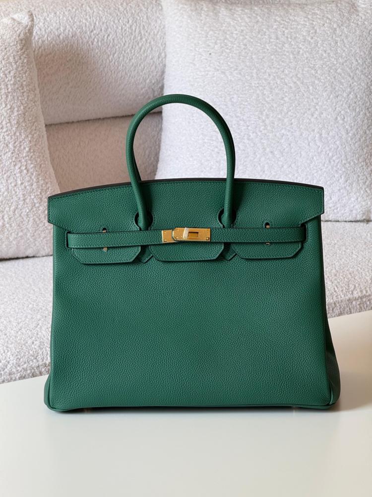 Hermès  Birkin 35 Green , Gold Hardware