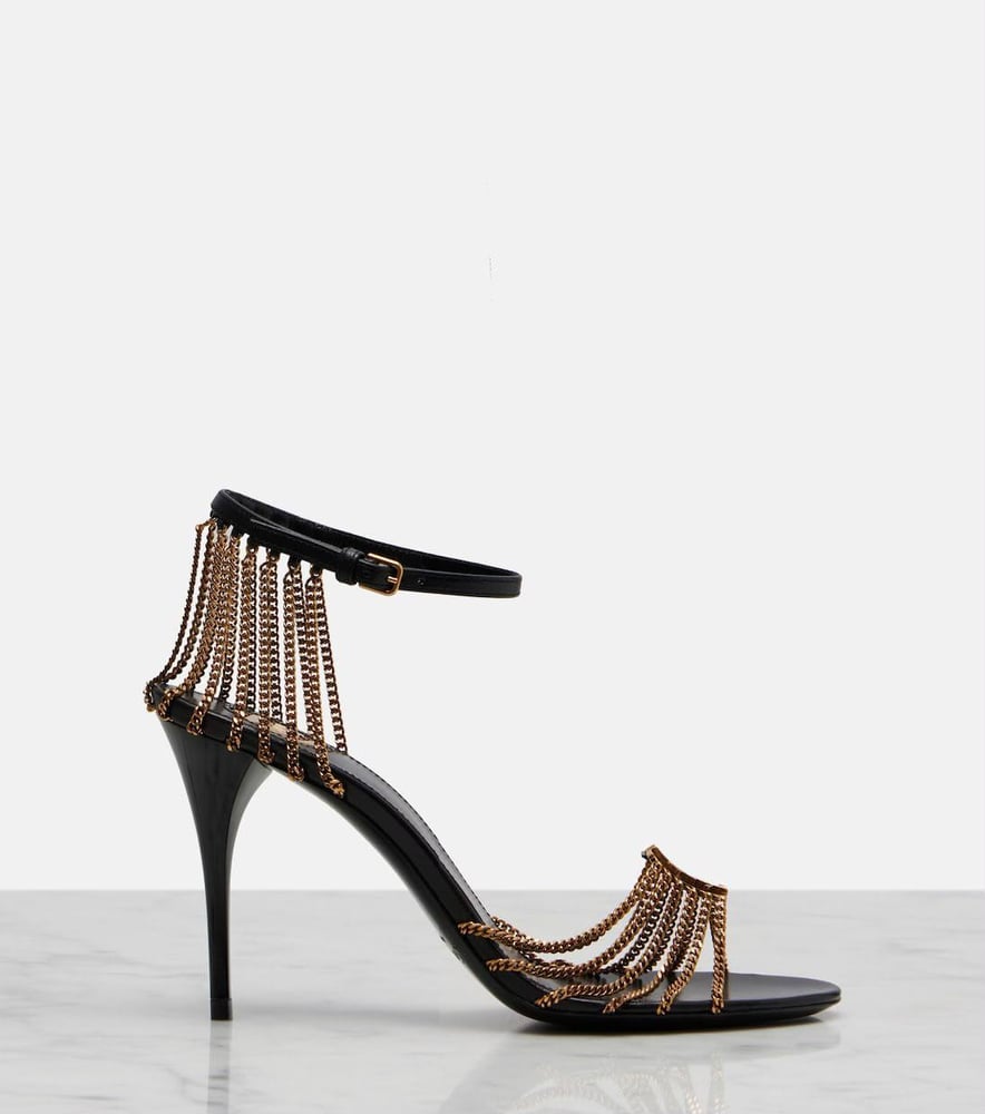كعب سان لوران سلاسل ذهبية SAINT LAURENT
