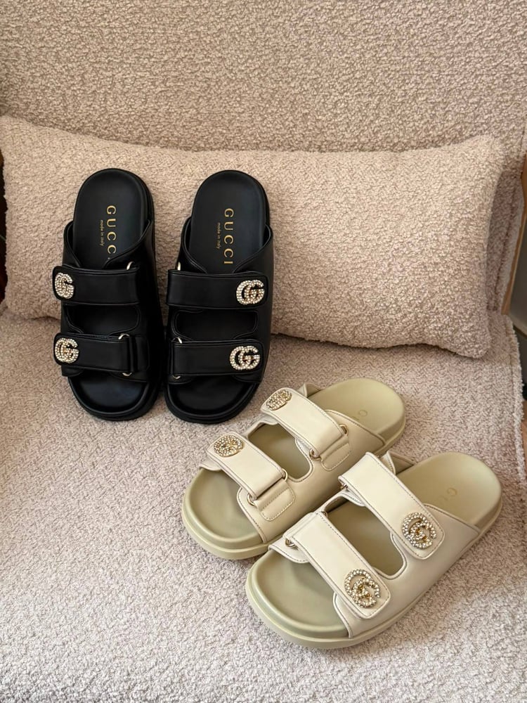 سليبر غوتشي Gucci دبل G كريستال